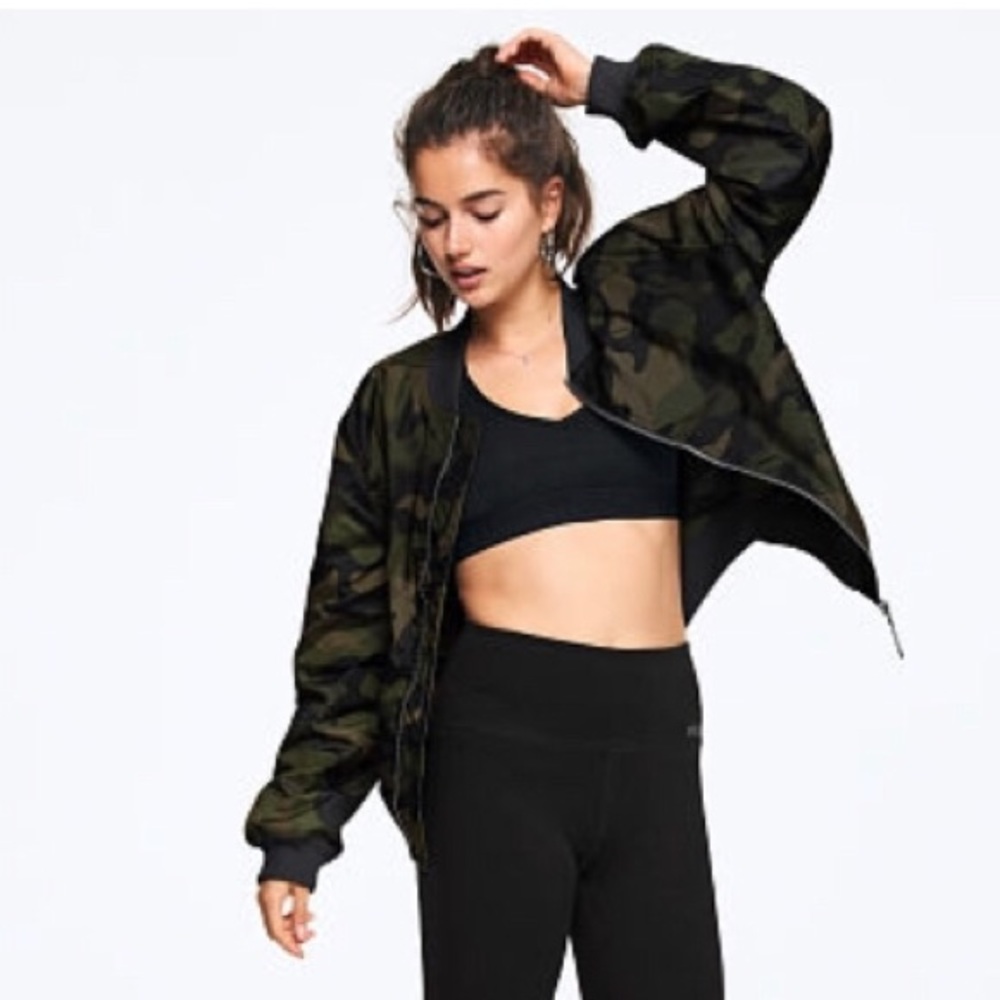VICTORIA’S SECRET PINK CAMO BOMBER JACKET